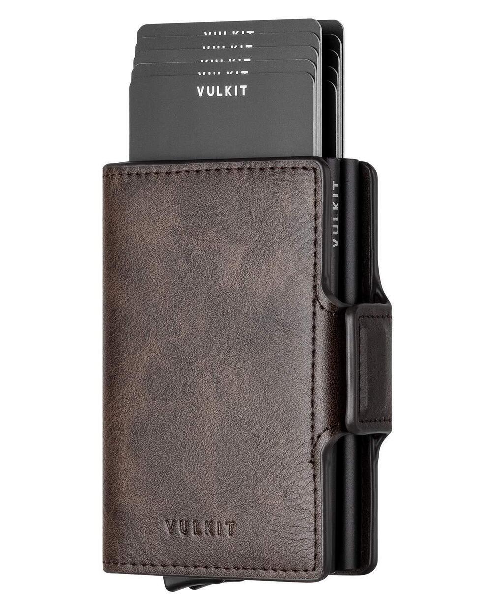 1053 Credit Card Holder RFID Blocking Leather Automatic Pop Up Wallet
